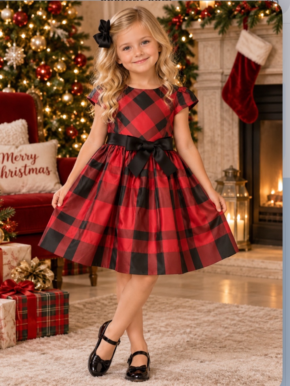 NWT Polo Ralph Lauren Girls Plaid Taffeta Dress Holiday Christmas Classic Preppy